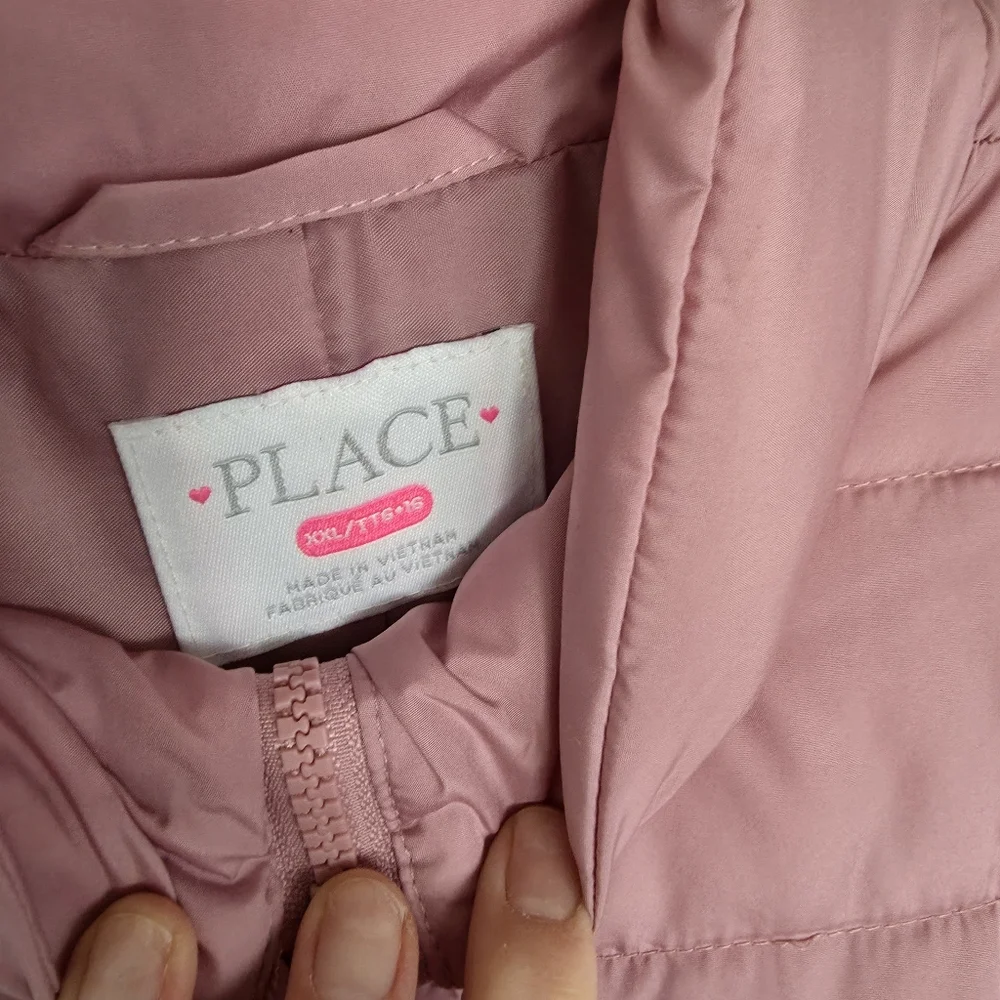 Girls Pink Puffer Jacket Children's Place Size 16 XXL